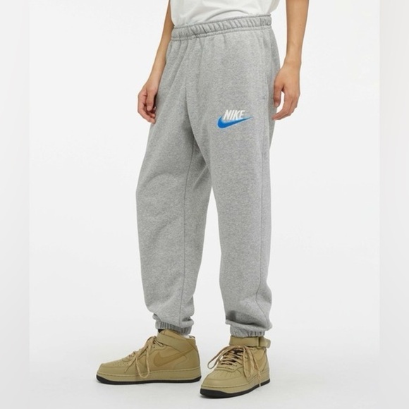 Nike Other - Nike Jogger Pants track NWT SIZE L Heather gray embroidery logo white blue